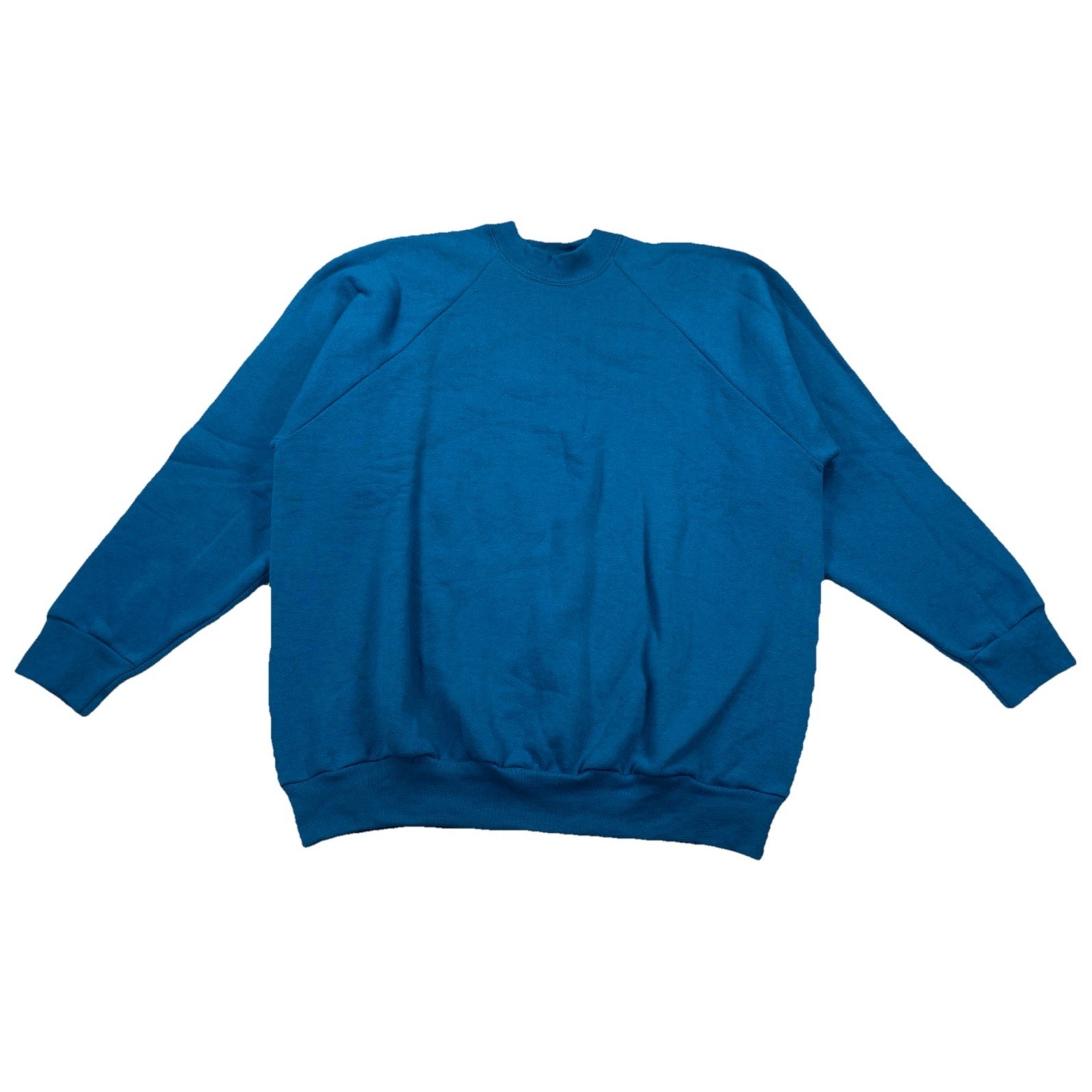 Vintage Fruit Of The Loom Crewneck Sweatshirt Teal Blue Blank Brand New